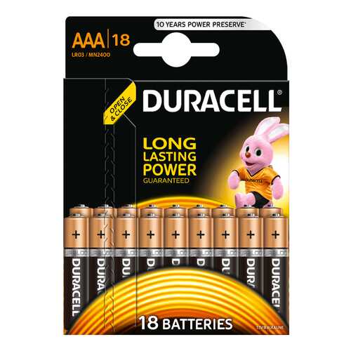 Батарейка Duracell LR03-18BL 18 шт в Техношок