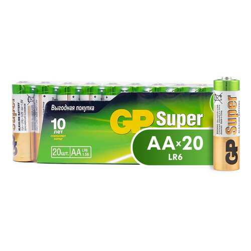 Батарейка GP Super Alkaline АА (15A-2CRVS20) 20 шт в Техношок