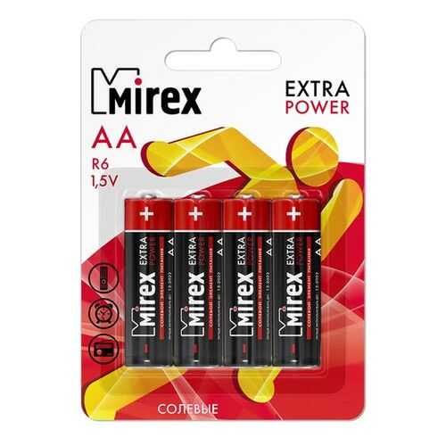 Батарейка солевая Mirex R6/AA 1,5V 4 шт в Техношок