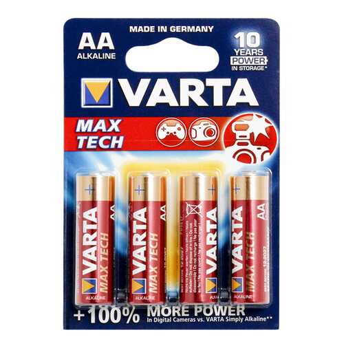 Батарейка Varta MAX Tech LR6-4BL 4 шт в Техношок